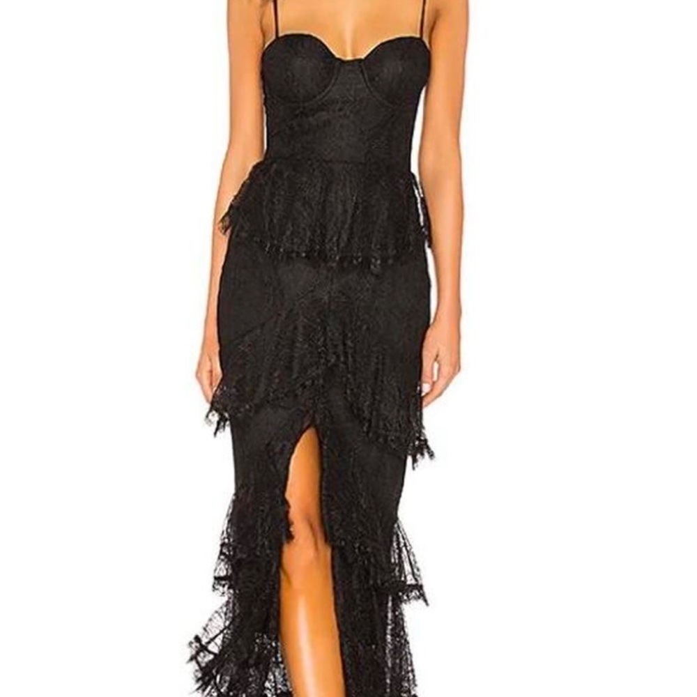 Black long revolve dress. Very beautiful and only worn once